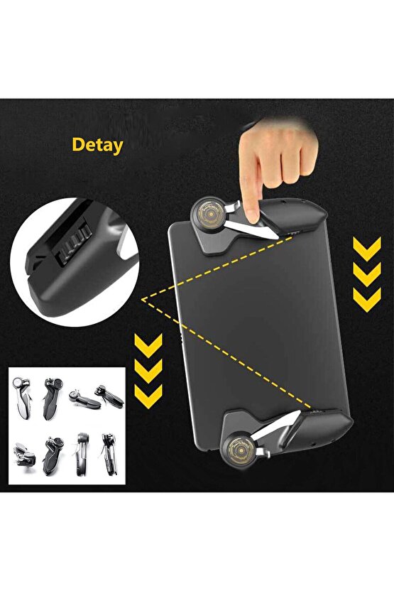 iPad Tablet için 2 Adet Oyun Joystick Tetik Kolu 6 Parmak L1R1 Pubg Mobile Ateş Tetiği Kolu Memo