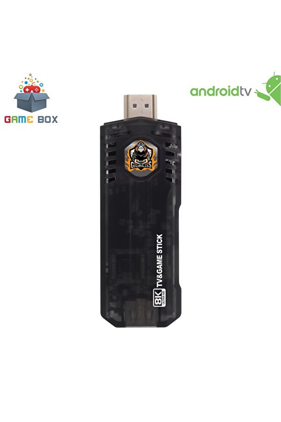 Yeni Versiyon 8K Ultra HD Game Box+Android TV 36500 Oyunlu 5g 64 GB Tv Game Stick Oyun Konsolu+2 Kol