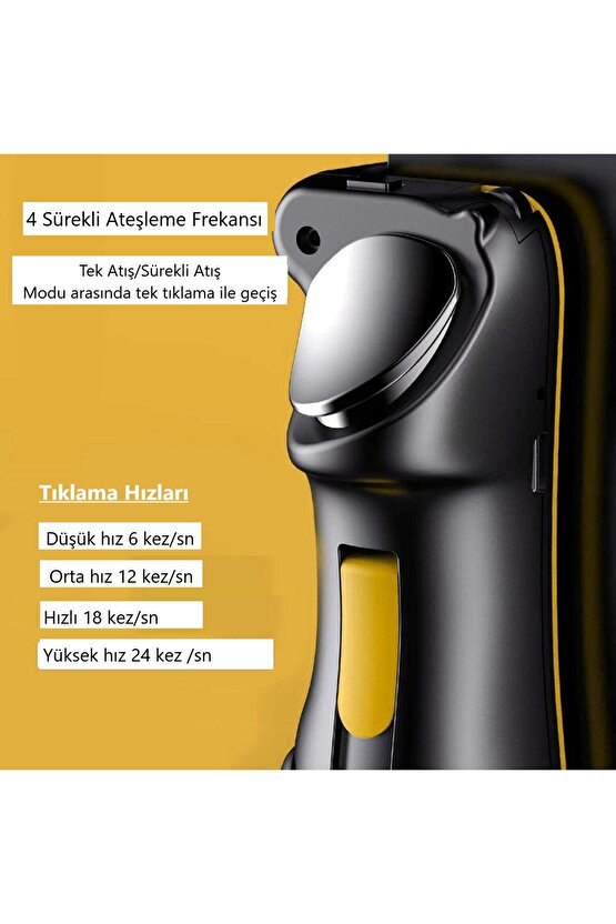 Tablet Ipad Için Pubg-fortnite Oyun Kolu Sürekli Ateş Tetik 6 Parmak Mekanik Metal Tuş Şarjlı