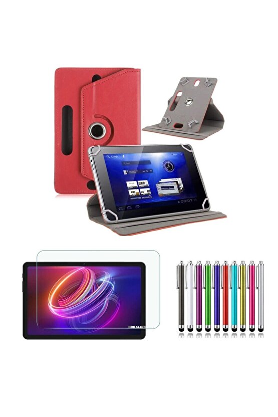 Casper VIA S40 10.4 Uyumlu Standlı Tablet Kılıfı + Kırılmaz Ekran Koruyucu+ Dokunmatik Kalem