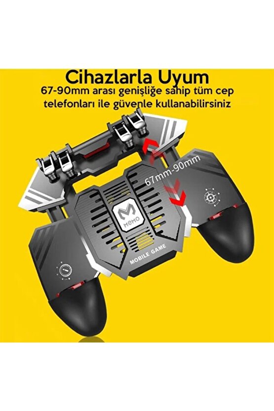 Pubg Mobile Oyun Konsolu Tüm Telefonlar Için Uyumlu Ateş Tetik Düğmesi- Telefon Soğutuculu