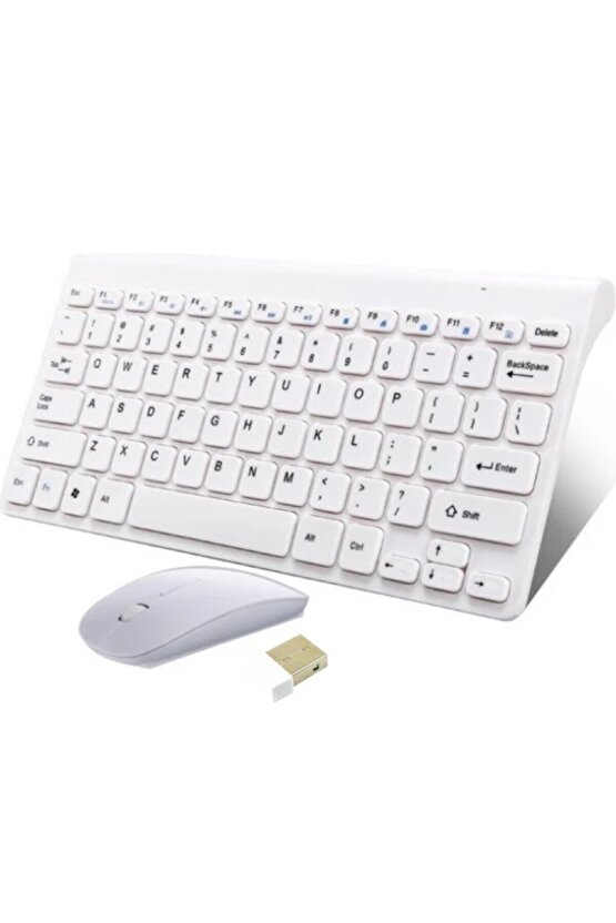 Hometech Alfa 10BS 10.1 Tablet Uyumlu Kablosuz Taşınabilir Q Klavye Ve Mouse Set BEYAZ