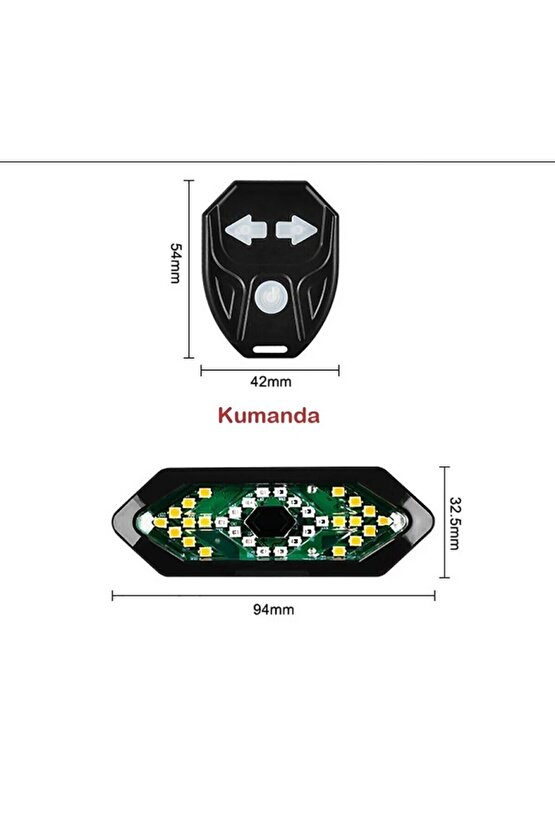 Bisiklet Dönüş Sinyali 5 Işık Seçeneği Şarj Edlebilir Bisiklet Arka LED Uyarı Işığı Uzaktan Kumanda