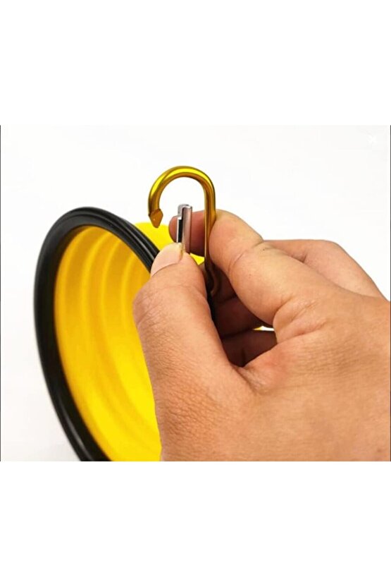 Katlanabilir Evcil Hayvan MamaSu Kasesi Silikon Katlanabilir Köpek Mama Kasesi (350 ml) (Mavi)