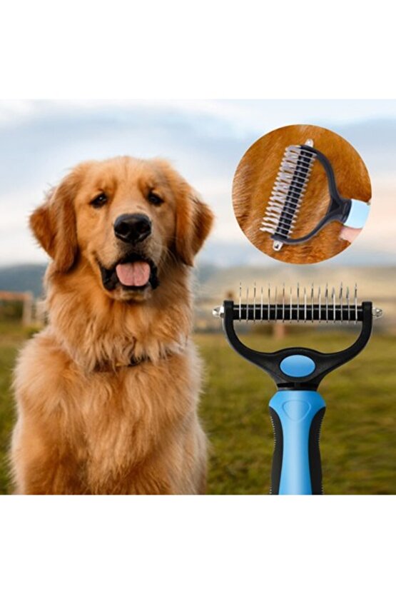 Kedi Köpek Tarağı Tüy Topak Açıcı Çift Taraflı Metal Dişli Evcil Hayvan Bakım Fırçası Tarağ