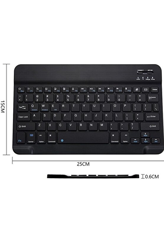 Tablet ve Telefonlar Için Şarjlı Kablosuz Türkçe Bluetooth Klavye