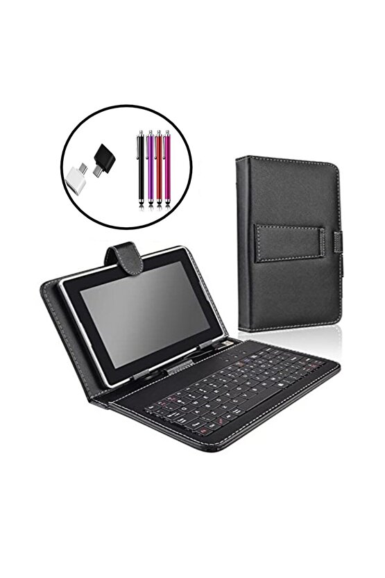 Galaxy Tab Sm-t510 Uyumlu Klavyeli Tablet Kılıfı + Dokunmatik Kalem