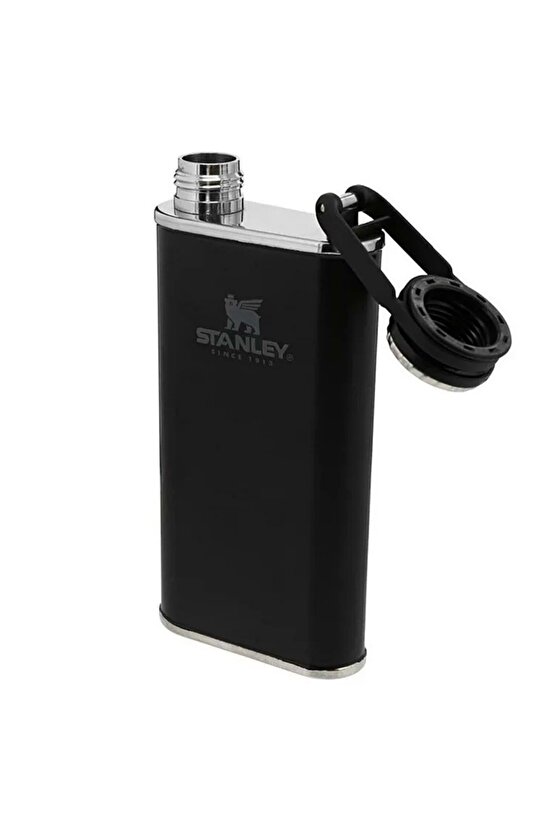 Klasik Paslanmaz Çelik Cep Matarası 0.23 Lt Siyah