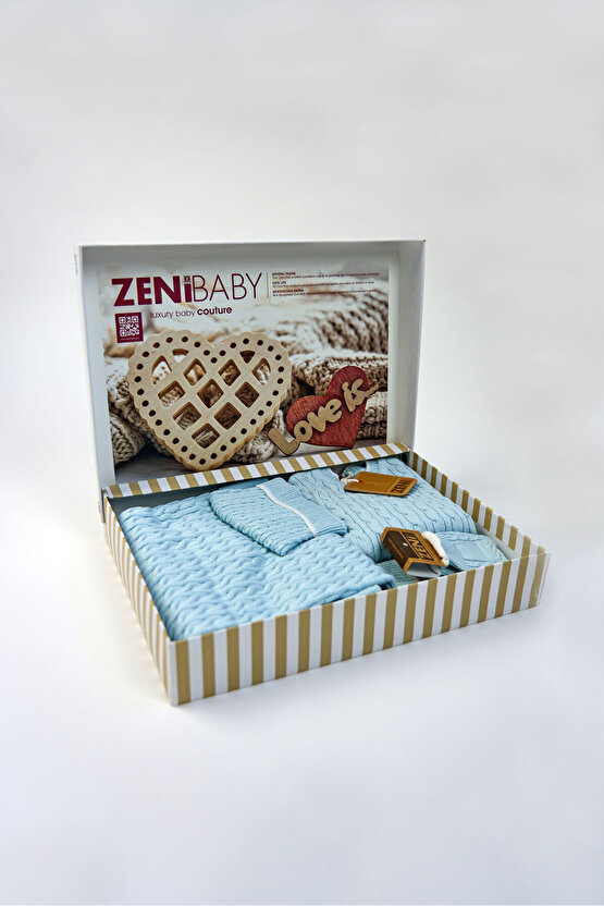 Yeni Doğan 5li Örme Triko Tulum Set (Özel Kutulu)