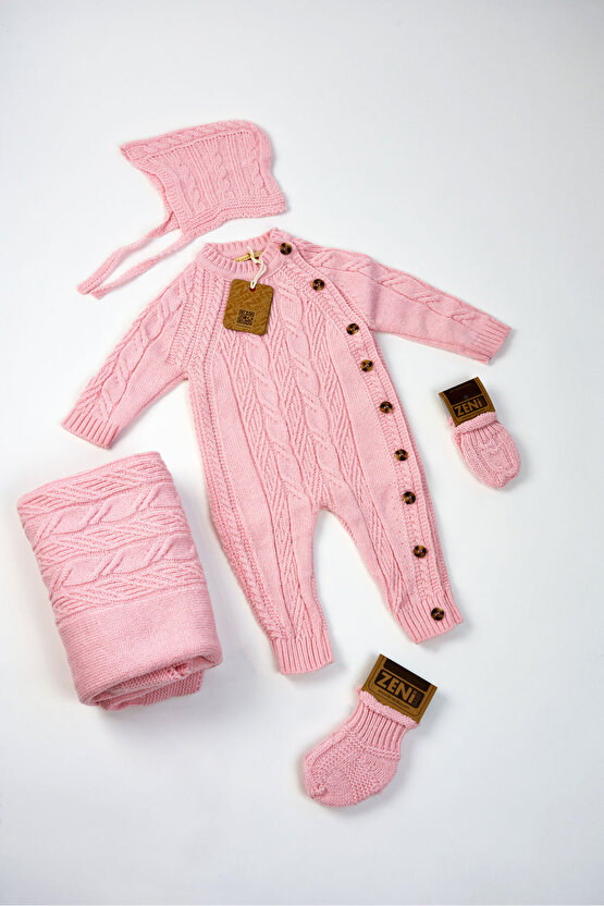 Yeni Doğan 5li Örme Triko Tulum Set (Özel Kutulu)