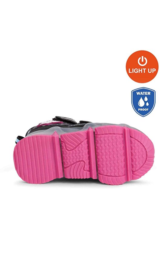 3034 Snowy WATERPROOF-IŞIKLI Anatomik Çocuk Bot Siyah