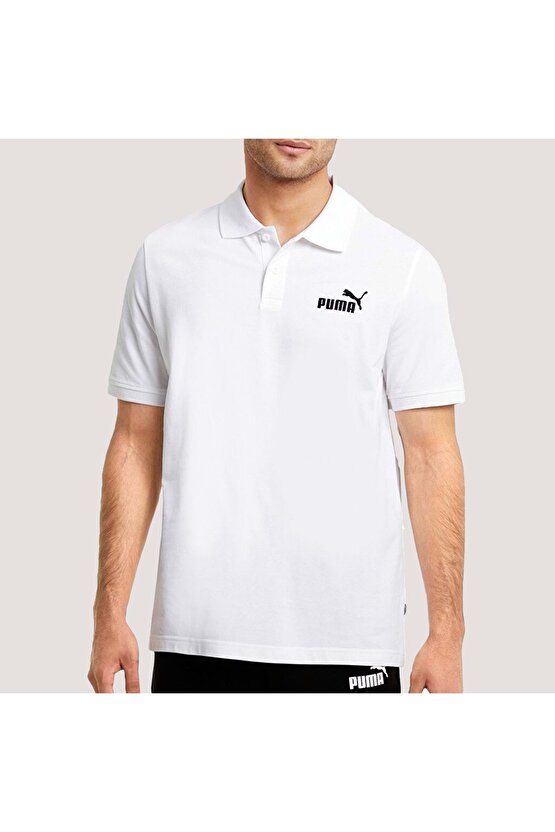 Essential Pique Polo Erkek Beyaz Günlük Stil Polo T-Shirt 58667402