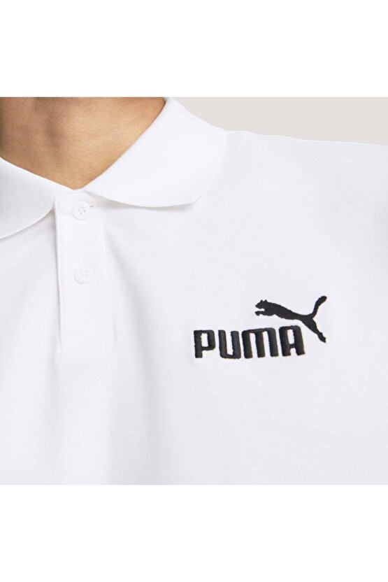 Essential Pique Polo Erkek Beyaz Günlük Stil Polo T-Shirt 58667402