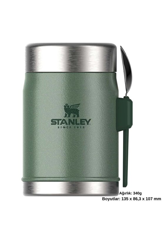 Classic Legendary Kaşıklı Yemek Termosu 0.4L Termos Kamp Matara YEŞİL
