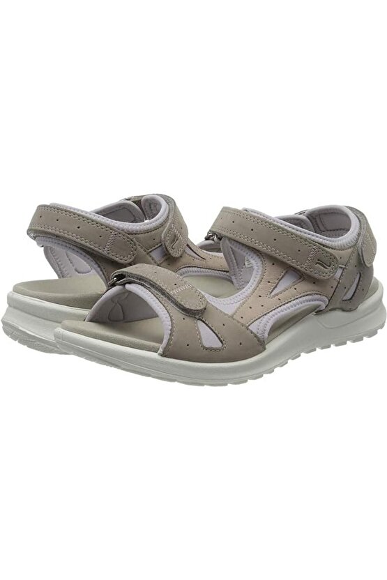 Kadın Gri Siris Nubuk Deri Sandalet