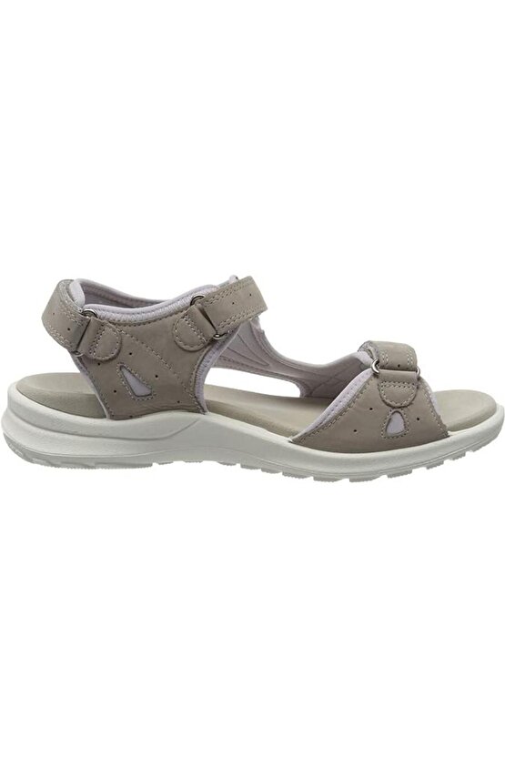 Kadın Gri Siris Nubuk Deri Sandalet