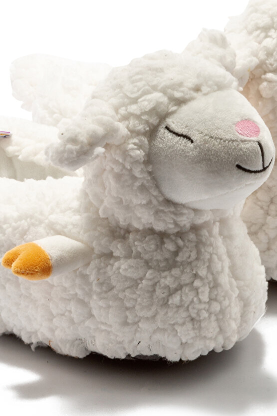 Kuzu Kadın Hayvanlı Panduf Beyaz 3641