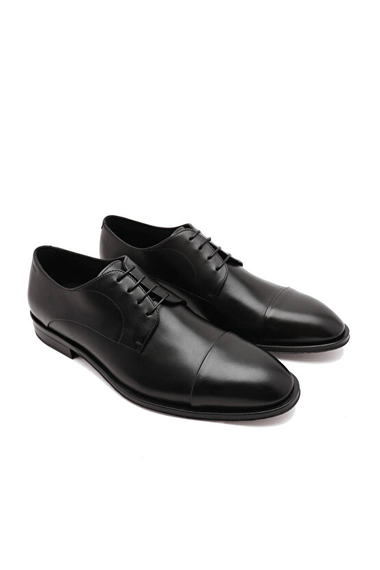 Derrek Derby Erkek Klasik Siyah Deri Ayakkabı Made in Italy