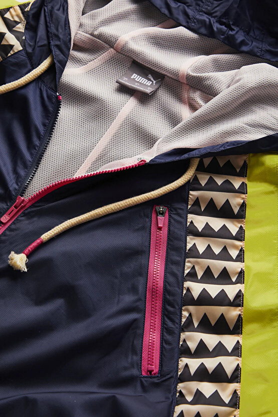 Lemlem Lacivert Desenli Kadın Yağmurluk