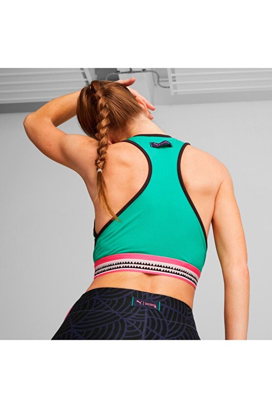 Lemlem Crop Kadın Yeşil Yuvarlak Yaka Sporcu Sütyeni