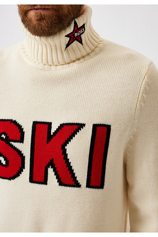 SKI Erkek Beyaz Kazak