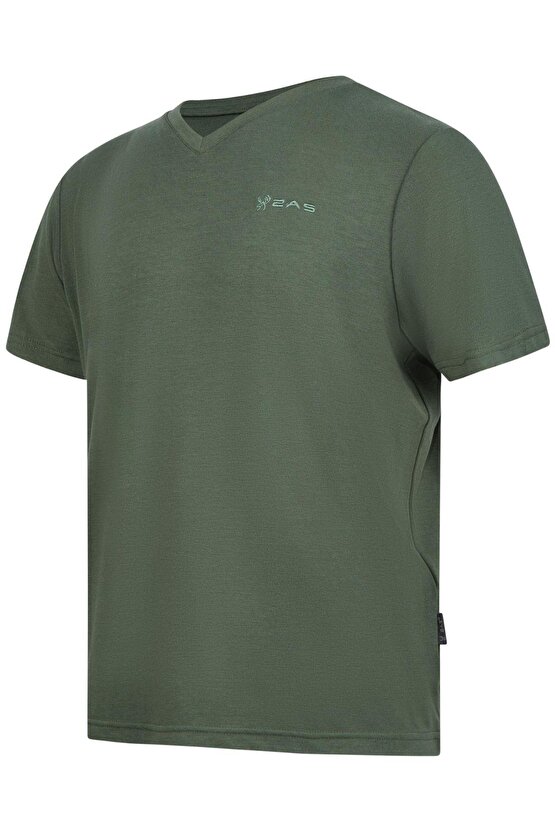 Victor Erkek Viloft V Yaka T-Shirt Haki