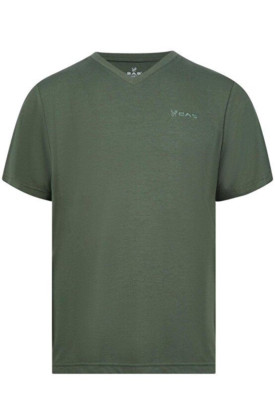 Victor Erkek Viloft V Yaka T-Shirt Haki