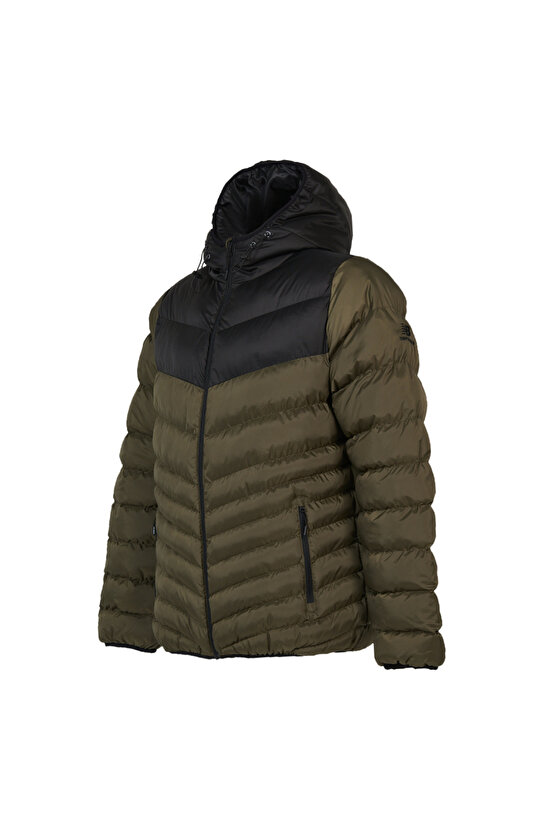 Yeşil Erkek Kapüşon Yaka Mont MNJ3233-TPG-NB