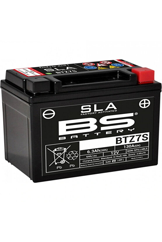 BS AKÜ SLA (KURU) BTZ7S 12V6AH 2010-2017 Honda PCX150