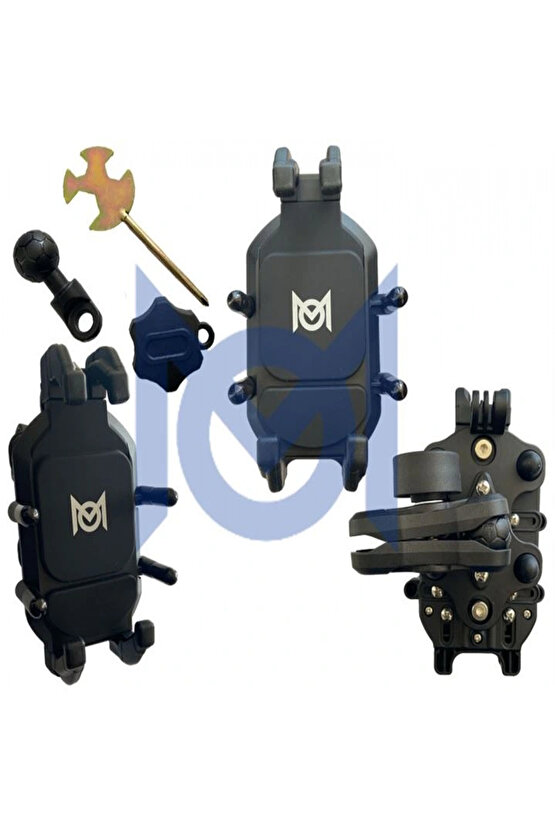 Motosiklet Scooter Ayna Bağlantılı Telefon Tutucu (Titreşim Modüllü)