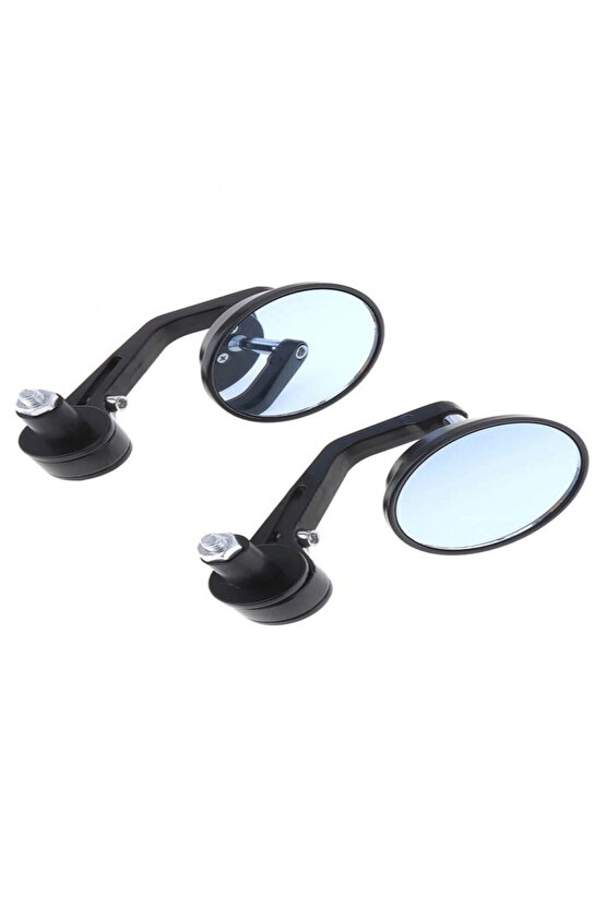 Modifiye Gidon Bağlantılı Oval Ayna Tk Siyah Cafe Racer