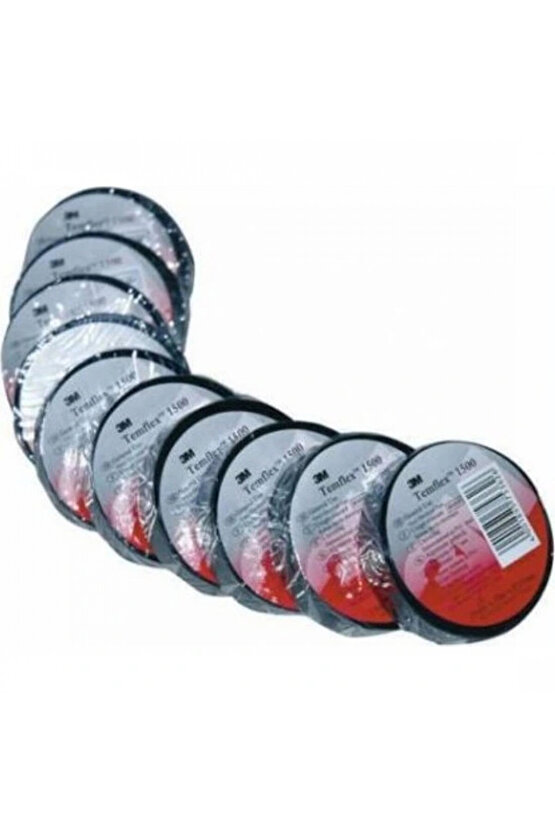Temflex 1300E Siyah 10lu Paket Pvc İzole Bant 0.13x19x0.13Mm