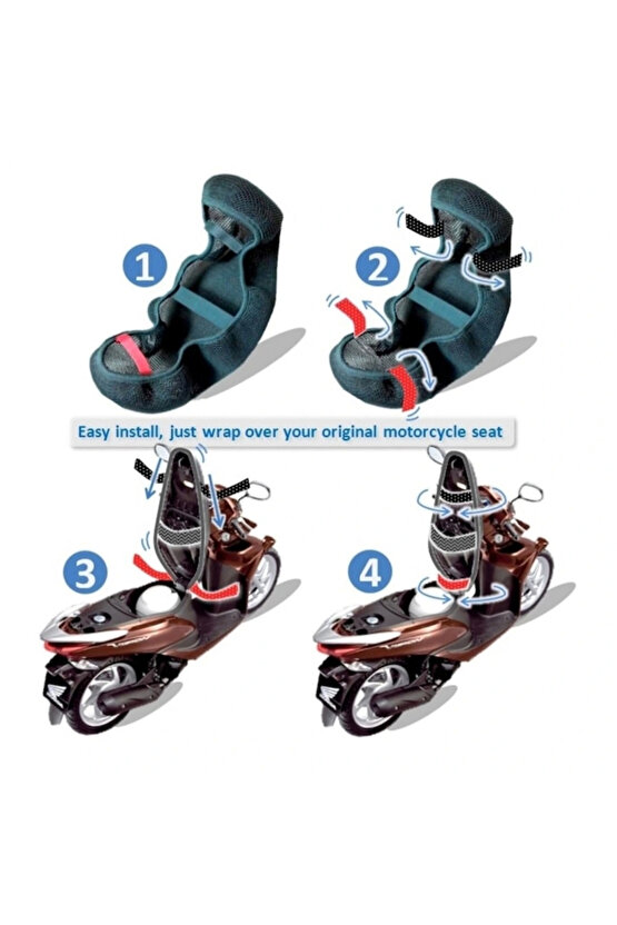 3XL BEDEN Yamaha Ybr 125 Motosiklet Sele Kılıfı 3d Çift Katlı Fileli