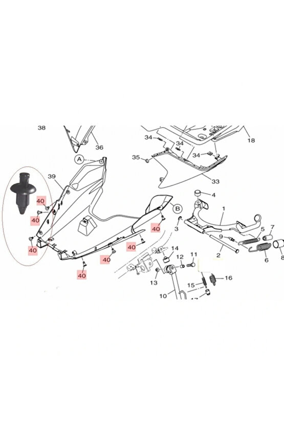 Yamaha 7Mm Üniversal Kaporta Grenaj Plastik Klips Oem 5 Adet