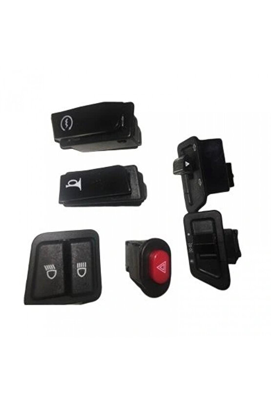 Scooter Cup Düğme Seti 6lı Marş+korna+sellektör+sinyal+far+dörtlü