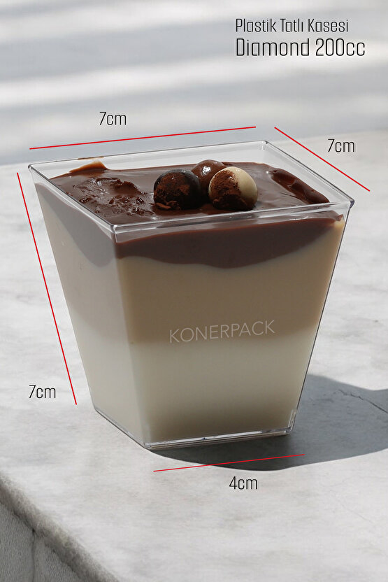 Sert Plastik Tatlı Kasesi Mika Tatlı Kasesi Dayanıklı Ve Şık Plastik Kase 25 Adet - Kapaksız