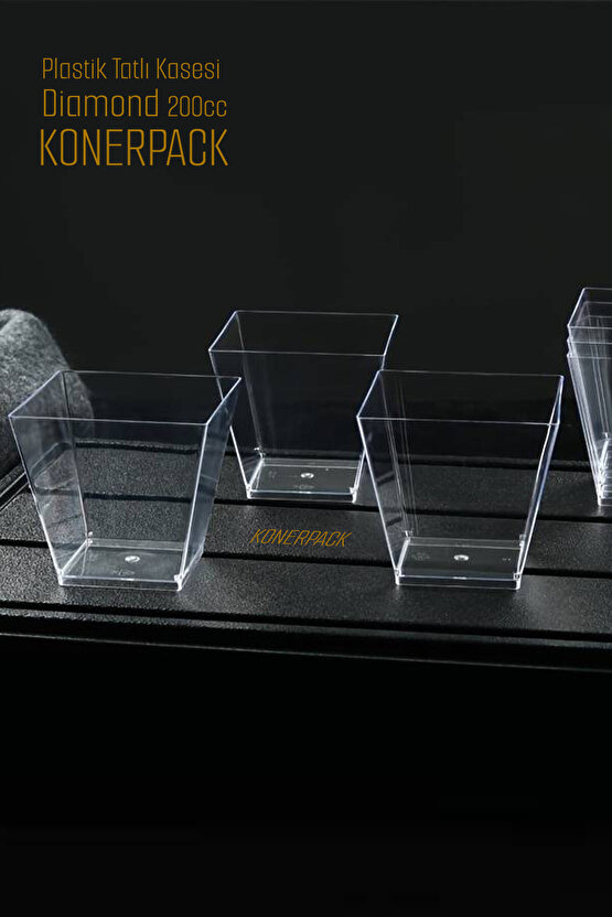 Sert Plastik Tatlı Kasesi Mika Tatlı Kasesi Dayanıklı Ve Şık Plastik Kase 25 Adet - Kapaksız