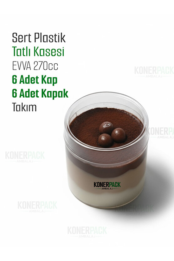 6 Adet Kapaklı Sert Plastik Magnolya Kasesi 270 cc