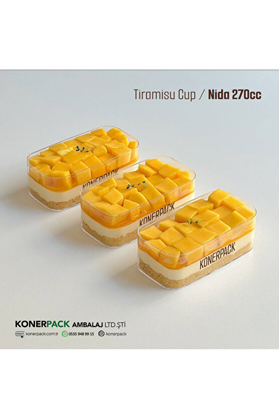 Tiramisu Cup Nida 270 Cc - 6 Adet Kap + 6 Adet Kapak
