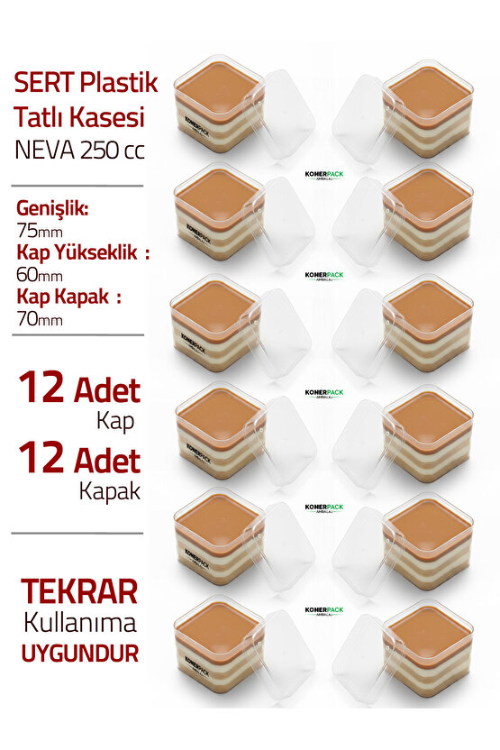 Plastik Magnolya Kasesi ,mika Sert Plastik Tatlı Kasesi , 12 Adet Kapaklı