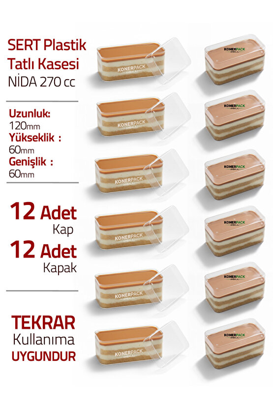 Tiramisu Cup Nida 270 cc - 12 Adet Kapaklı