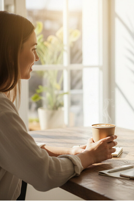 20 Adet Double Wall Kraft ve Kapak 14 oz