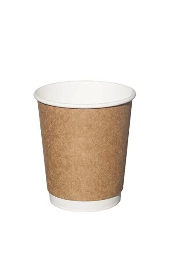 8 Oz Bariyerli Kraft Double Wall Karton Bardak 25 li