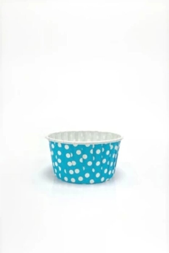 Mavi Puantiyeli Muffin Kek Kapsülü 50li