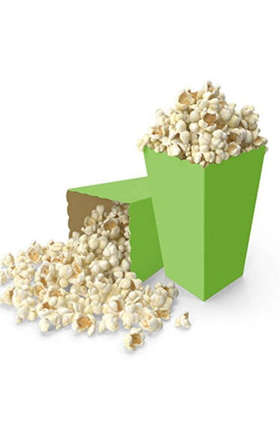 Pop Corn Kutusu Yeşil Patlamış Mısır Kutusu 8 Li Safari Doğum Günü Süsü Parti Malzemeleri
