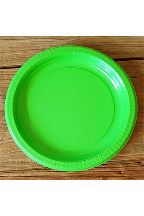 Yeşil Plastik Tabak 22 Cm-25 Adet