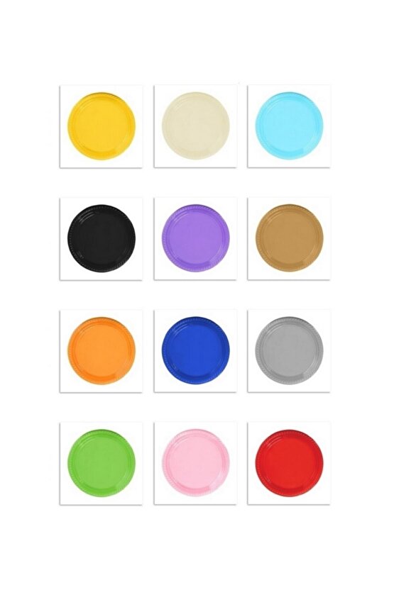 Plastik Tabak Çap 22cm 25 Adet 1 Paket Renk Gold