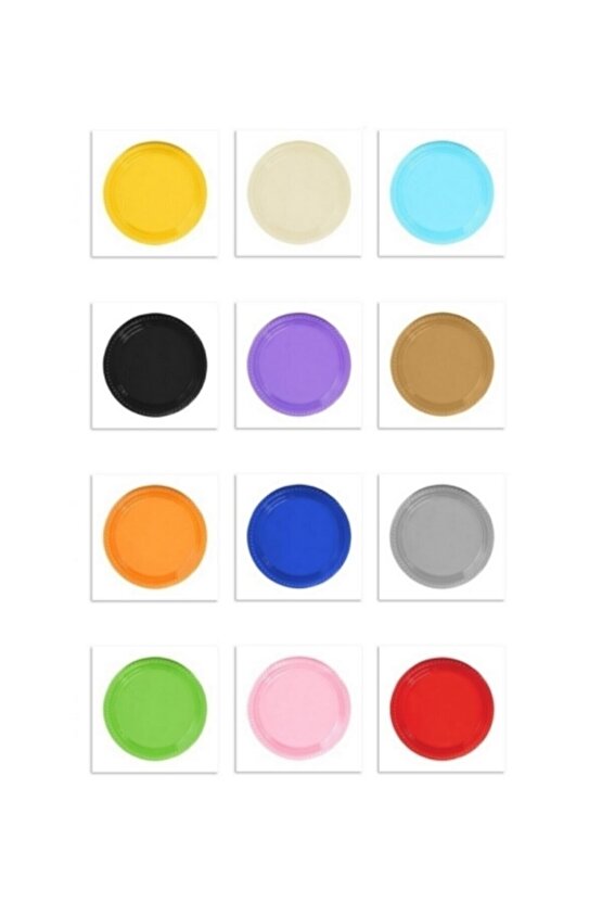 Plastik Tabak Çap 22cm - 25 Adet (1 Paket) Renk Mavi