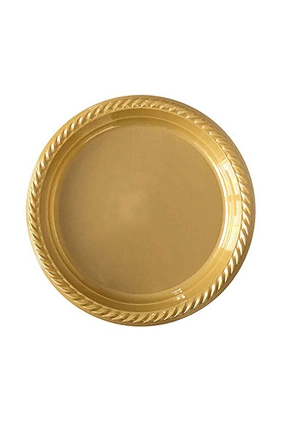 Plastik Tabak 22cm 25li Altın