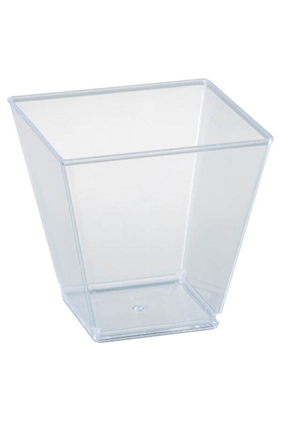 Prizma Mini Mika Plastik Sunum Kabı Kübik Kase - 50 Adet